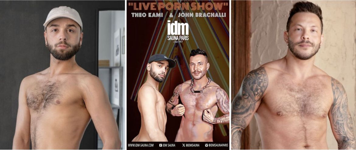 Samedi 15 février à Paris : Théo Kami & John Brachalli en live-porn show à "IDM Sauna"