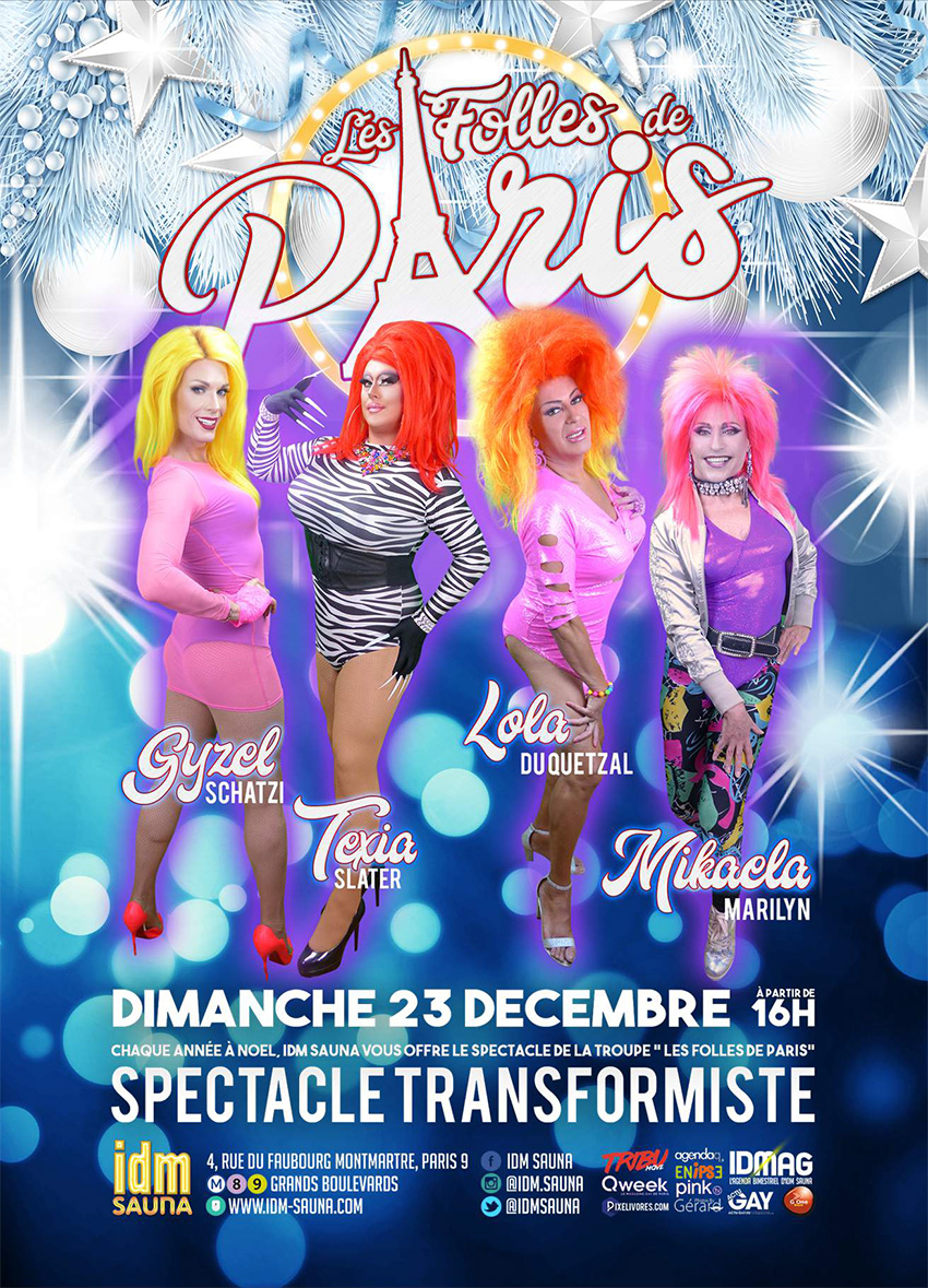 Les Folles de Paris le 23 Décembre 2018 à IDM Sauna